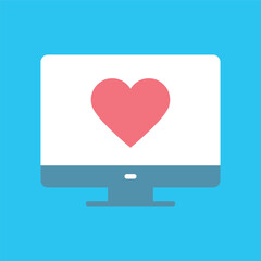 パソコンの画面にハートが表示されたアイコン © WAWAWA