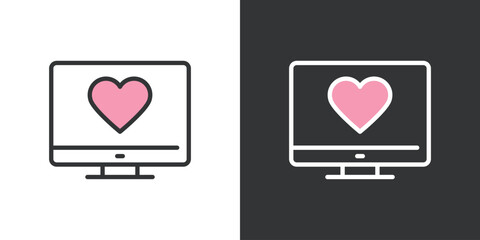 パソコンの画面にハートが表示されたアイコン © WAWAWA
