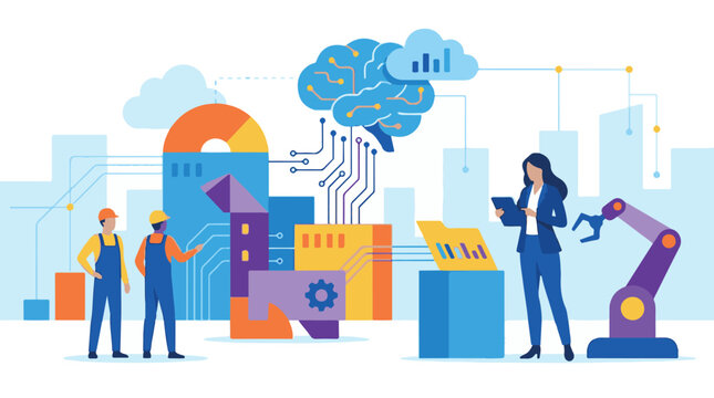 Digital transformation in industry with AI, cloud computing, and automation