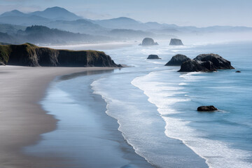 breathtaking landscape of pacific coast in north america featuring minimalistic elements