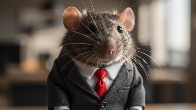 Rat in Business Suit in Office Setting. Corruptor. Politician 
