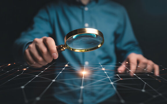 Magnifying Glass Over Map