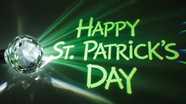 Green light projector with text for a festive occasion