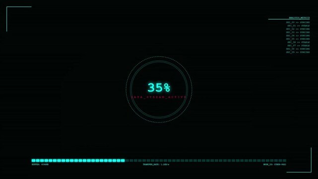 High-Tech Data Stream Visualization | Digital Binary Code Flow | 4K Tech Video Background.