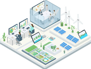 Obraz premium Isometric ESG Business Illustration