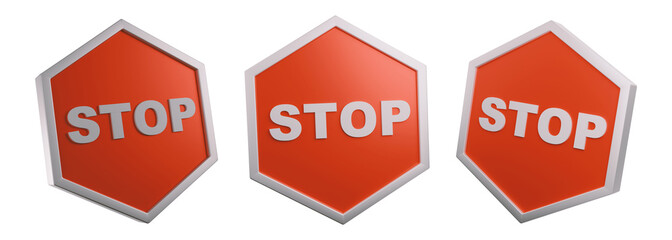 Stop Signs Sequence: An image depicting a sequence of stop signs, serving as a visual cue for caution and adherence to rules.