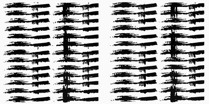 Abstract black brushstrokes arranged in vertical repeating columns