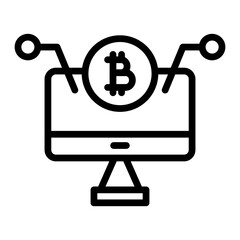 Fototapeta premium Digital Asset Vector Line Icon Design