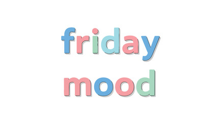 Obraz premium Playful pastel text expressing the joyful anticipation of the weekend, vibrant lettering conveying a relaxed and happy disposition, celebrating