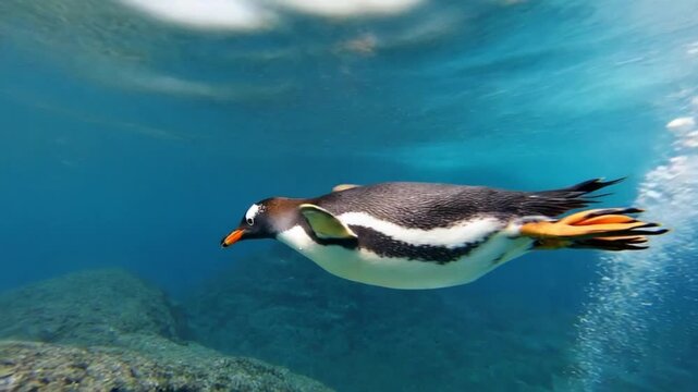 penguin on ice