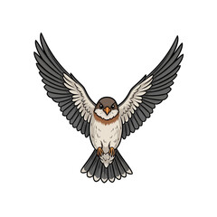 Fototapeta premium Colorful illustration of a bird in flight.