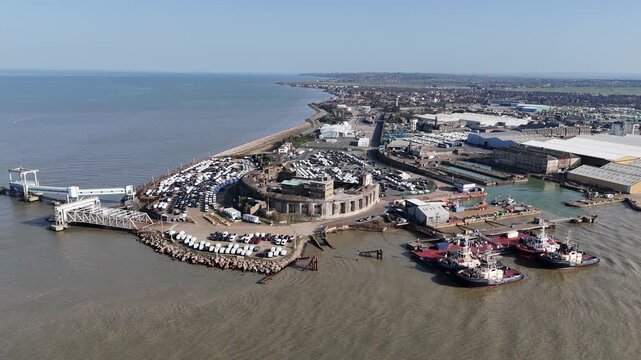 Garrison Point Isle of Sheppey Kent UK drone,aerial
