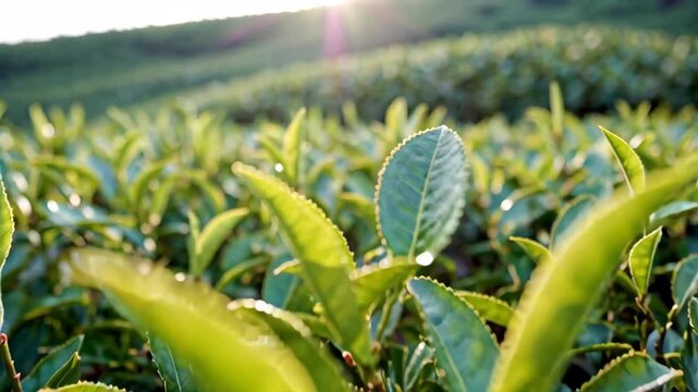 Tea garden tea close-up material