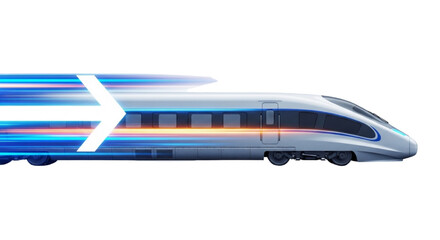 Fototapeta premium Sleek, modern bullet train in rapid motion, symbolizing advanced transportation and technological progress