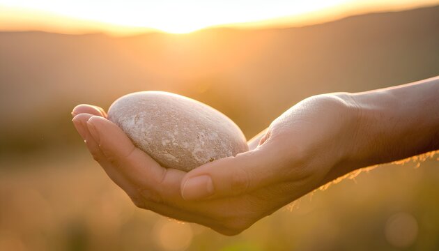 Somatic Healing with stone in hand
