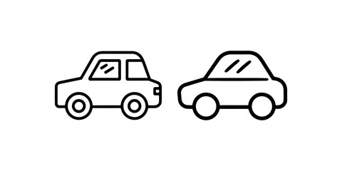 Naklejka premium Car icon set, automobile, vehicle, transport, transportation, auto, drive, travel, journey, road, traffic, passenger vector sign symbol