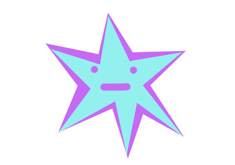 Obraz premium Cute Cartoon Star Character Minimal Illustration