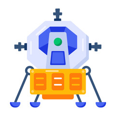 Flat icon depicting a lunar lander © Prosymbols