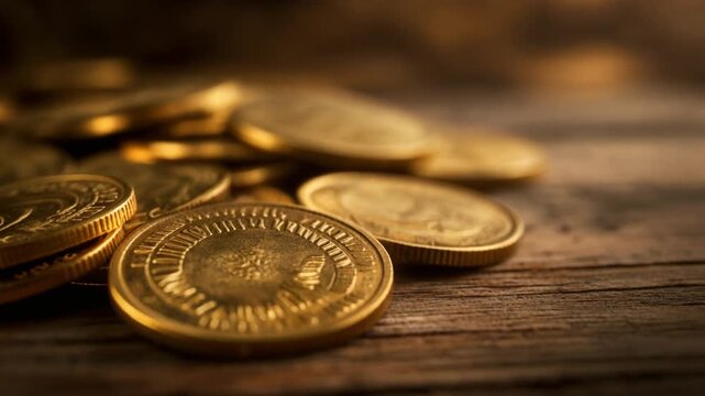 A macro shot of a pile of euro coins representing wealth and currency in the European finance market and banking economy
