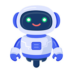 Flat style icon depicting an an robot