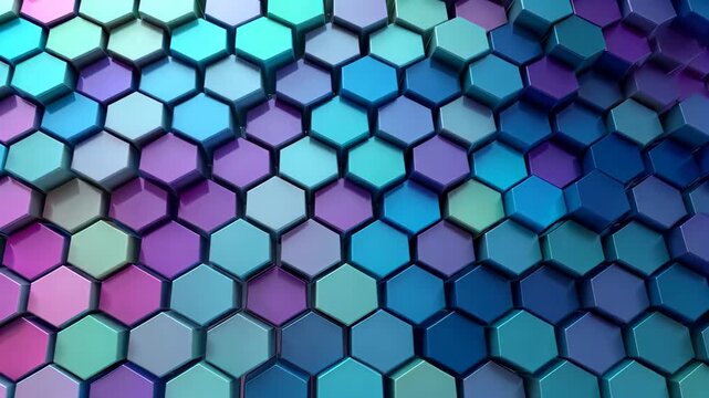 Colorful hexagonal 3D rendering background material