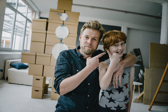 Portrait of father and son