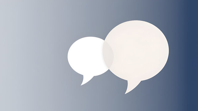 Abstract illustration of two speech bubbles in a circular motion, conveying conversation and discussion