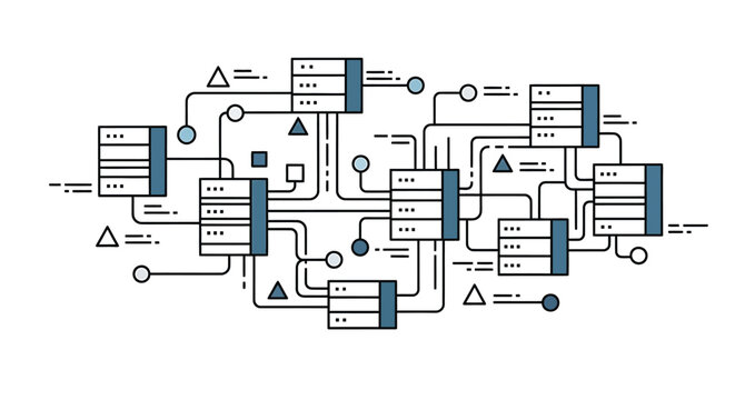 Complex flowchart with boxes and symbols.