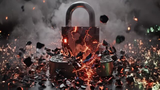 Digital Lock Breaking With Sparks And Binary Code