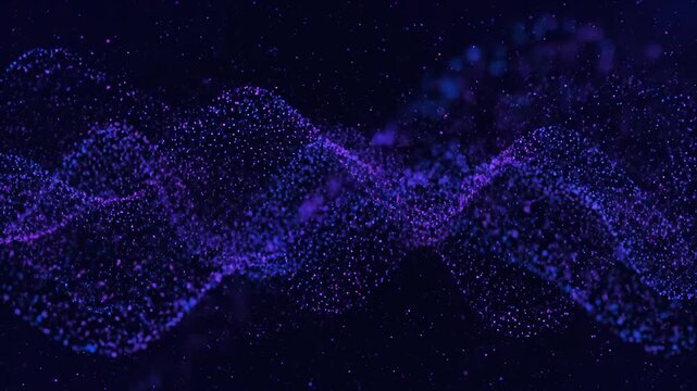 An abstract blue background with stars evokes a glowing night sky galaxy filled with bright nebula light and fantasy cosmos patterns for a festive science illustration or holiday design