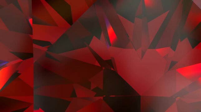 Crimson Facets &mdash; Abstract Ruby Gemstone Background, Vibrant red crystal facets with sharp geometric reflections&mdash;luxury abstract backdrop for premium branding, print, and digital design.