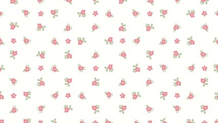 Pink Ditsy Floral Seamless Pattern Background