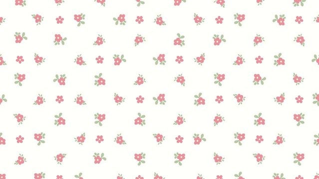 Pink Ditsy Floral Seamless Pattern Background
