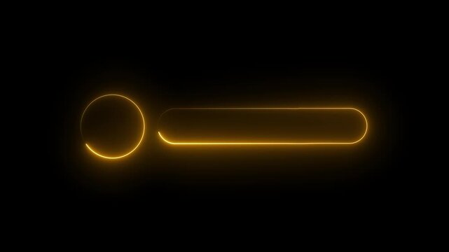 glowing neon Lower third title bar icon isolated on black background, name plate banner icon, text bar reveal, professional broadcast title strip. Suitable for content information and broadcasting.