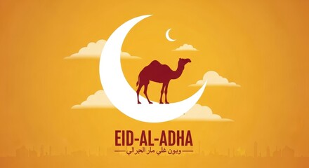 Obraz premium Eid mubarak wishes celebrating eid al adha with joy and gratitude