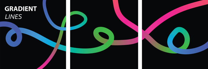 Vibrant gradient lines artwork with swirling patterns