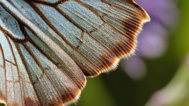 Detailed View Of Butterfly Wings. Upclose Image Highlighting Butterfly Wing Textures And Colors