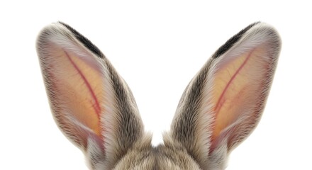 Obraz premium Closeup View of Rabbit Ears with Inner Pink and Orange Details