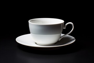 Obraz premium White teacup porcelain saucer coffee.