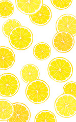 Obraz premium 輪切りレモンの透過背景_縦