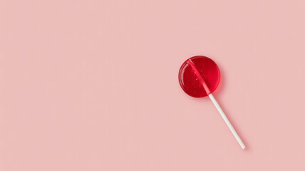 PNG ULTRA HD 8K Round Lollipop Candy - Opaque Solid Sweet with Swirl Colors, Glossy Sphere Candy on Stick, Isolated on Pastel Studio Background, Minimalist Product Photography