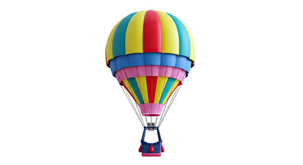 Fototapeta premium Colorful Hot Air Balloon on White Background