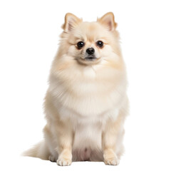 Obraz premium Pomeranian dog sitting isolated on transparent background