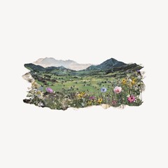 Scenic collage nature illustration