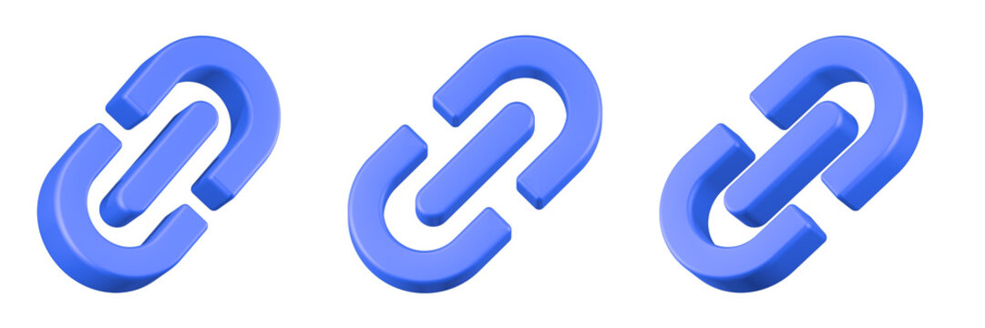 link icon 3d render blue color