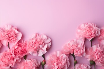 Fototapeta premium Pink carnation flowers plant pink inflorescence.