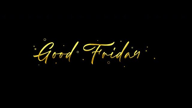 Golden words good friday designed on a black background for religious holiday messages, greeting cards, social media posts, and publications.