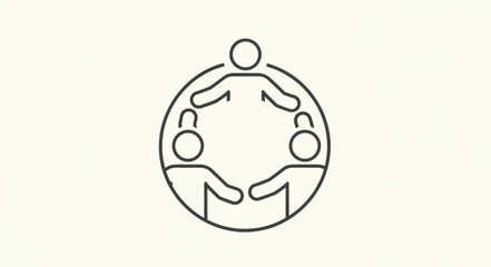 Obraz premium Teamwork concept illustration of people in a circle.