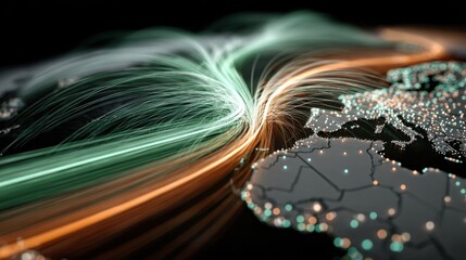 A transportation network includes roads, railways, airports, and shipping routes that move people and goods across cities, regions, and countries. 