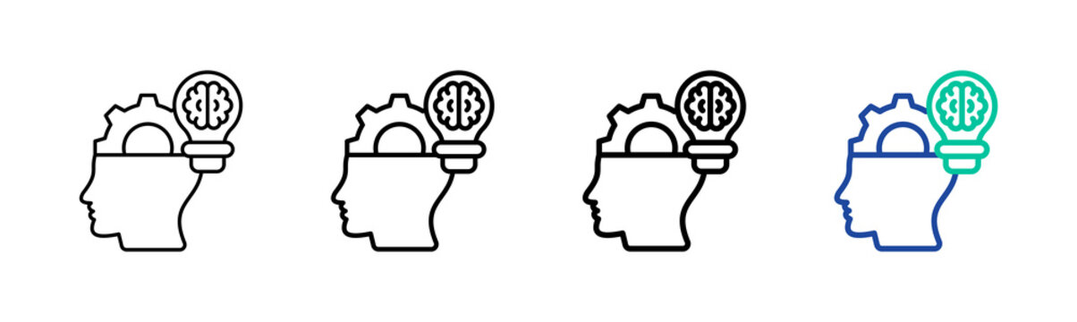 Human Mind Icon Collection Different Style Outline